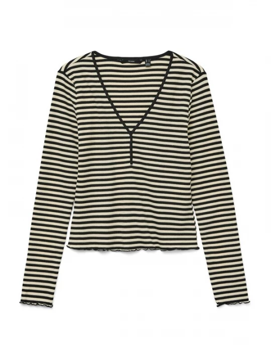 Foto van product VERO MODA Shirt 'VMIsabella' ecru / zwart