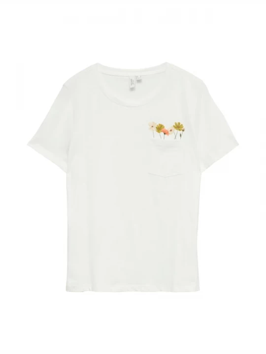 Foto van product VERO MODA Shirt 'VMKARMA' crème / riet / oranje / wit