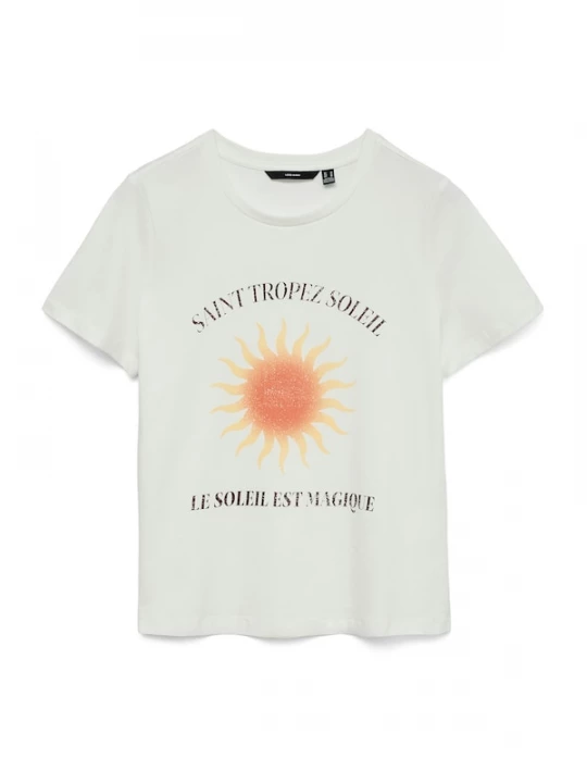 Foto van product VERO MODA Shirt 'VMLISE OLLY' abrikoos / lichtoranje / zwart / wit