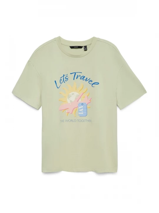 Foto van product VERO MODA Shirt 'VMNINNA MIA' blauw / citroen / pastelgroen / rosa