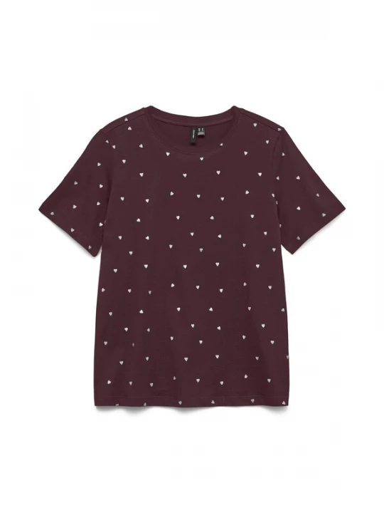 Foto van product VERO MODA Shirt 'VMPAULINA' wijnrood / zilver