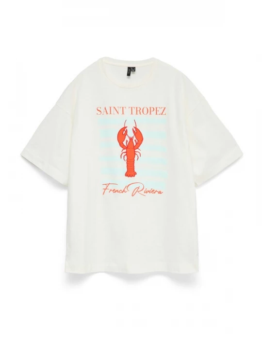 Foto van product VERO MODA Shirt 'VMTAZ HAILEY' mintgroen / knalrood / wit