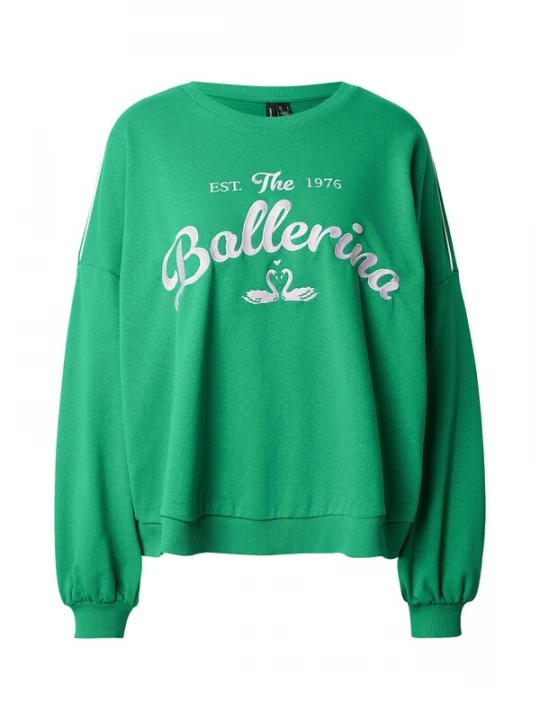 Foto van product VERO MODA Sweatshirt 'VMJAMIE' grasgroen / wit
