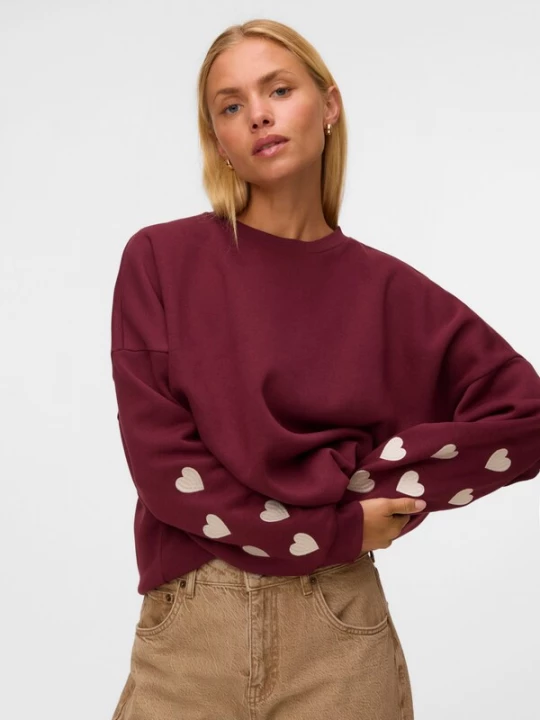 Foto van product VERO MODA Sweatshirt 'VMKAROL' rood / wit
