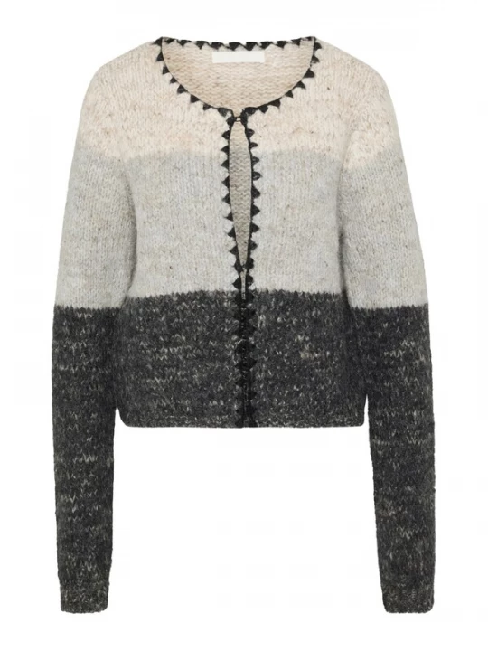 Foto van product Vero Moda Tall Gebreid vest 'VMJENNA' beige gemêleerd / grijs / grijs gemêleerd