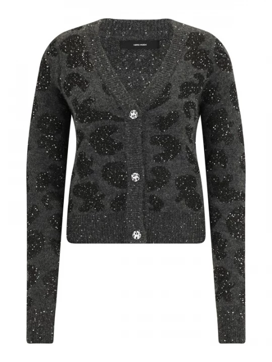 Foto van product Vero Moda Tall Gebreid vest 'VMZUZU' donkergrijs / zwart