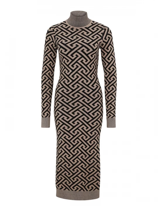 Foto van product Vero Moda Tall Gebreide jurk 'VMARIA' lichtbruin / zwart