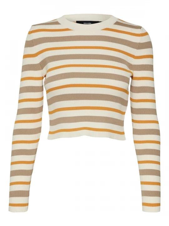 Foto van product VERO MODA Trui 'ANITA' cognac / mokka / pasteelgeel
