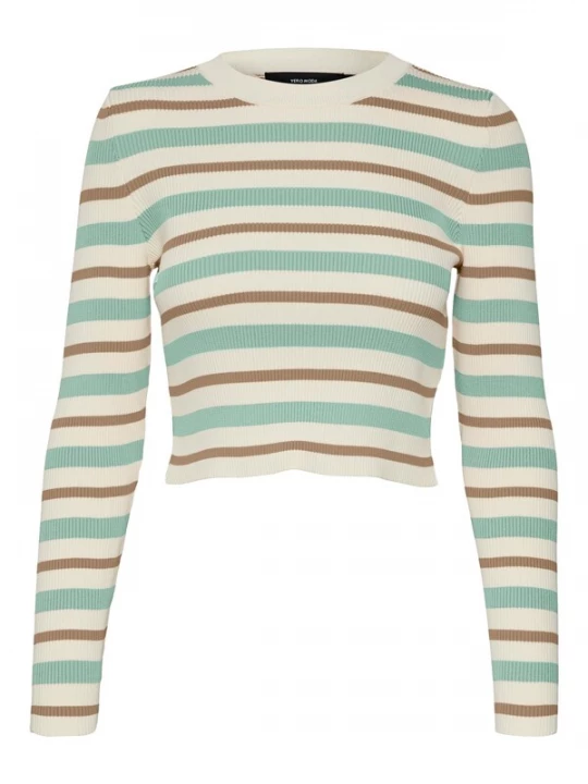 Foto van product VERO MODA Trui 'ANITA' crème / pastelblauw / brokaat