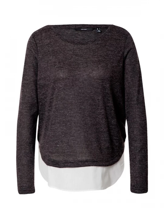 Foto van product VERO MODA Trui 'BIRGIT' donkergrijs / wit