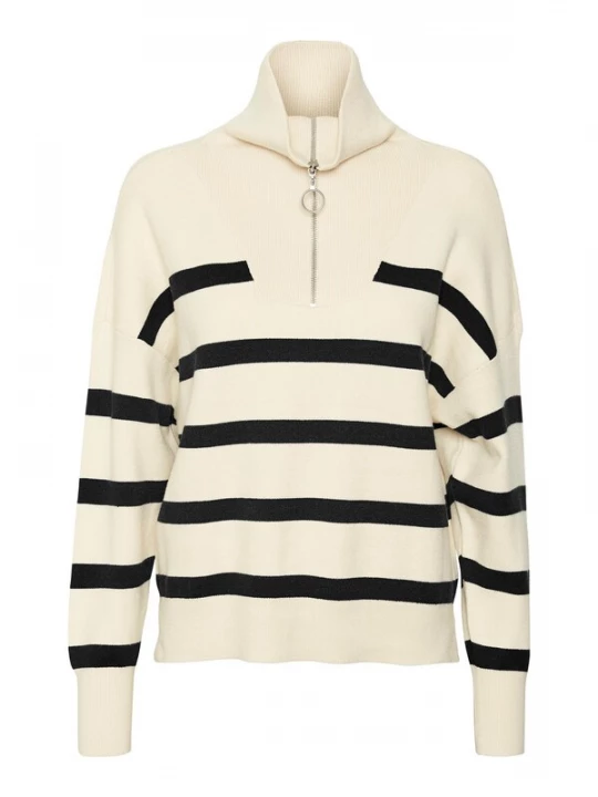 Foto van product VERO MODA Trui 'Saba' crème / zwart