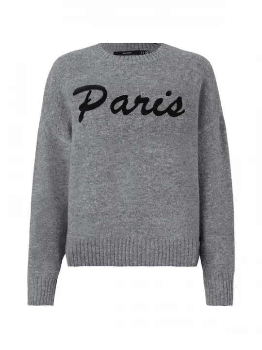 Foto van product VERO MODA Trui 'VMBoom' grijs gemêleerd / zwart