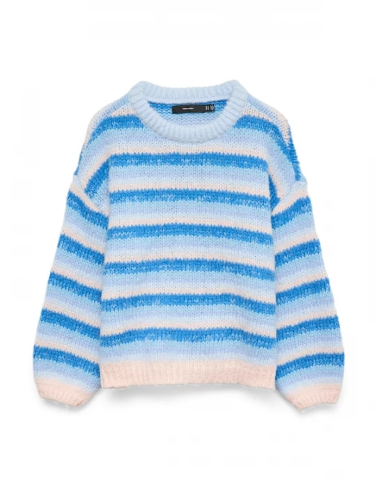 Foto van product VERO MODA Trui 'VMMaybe' beige / blauw / pastelblauw / lichtblauw