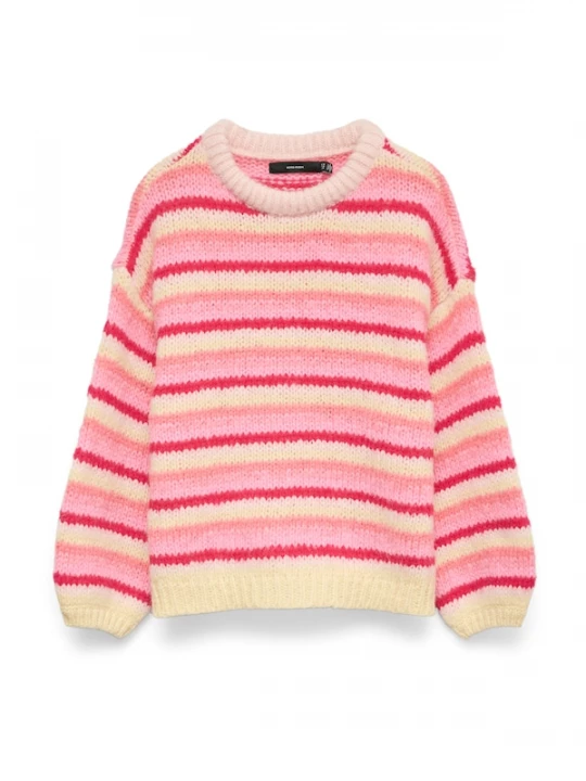 Foto van product VERO MODA Trui 'VMMaybe' lichtgeel / rosa / lichtroze / grenadine