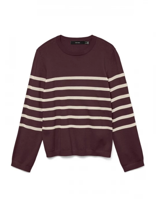 Foto van product VERO MODA Trui 'VMSABA' beige / wijnrood