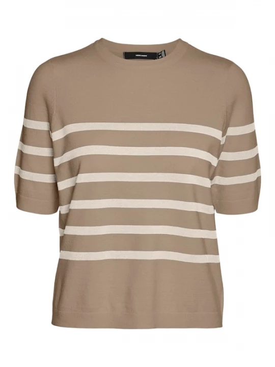 Foto van product VERO MODA Trui 'VMSaba' camel / wit
