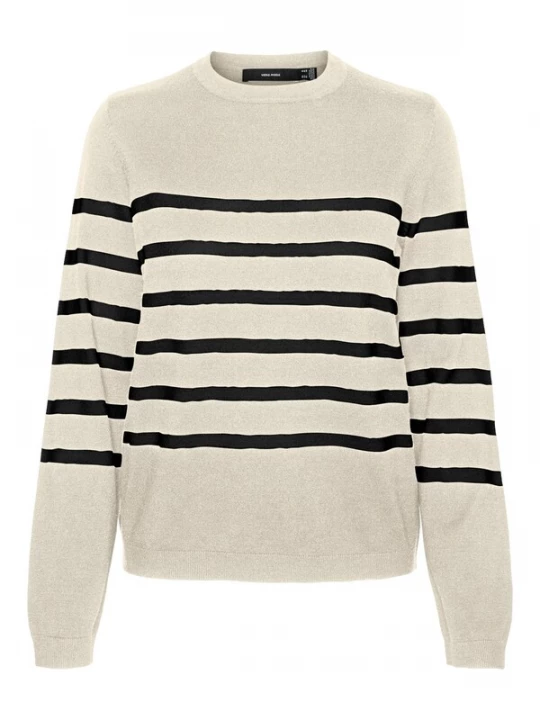 Foto van product VERO MODA Trui 'VMSaba' lichtbeige / zwart