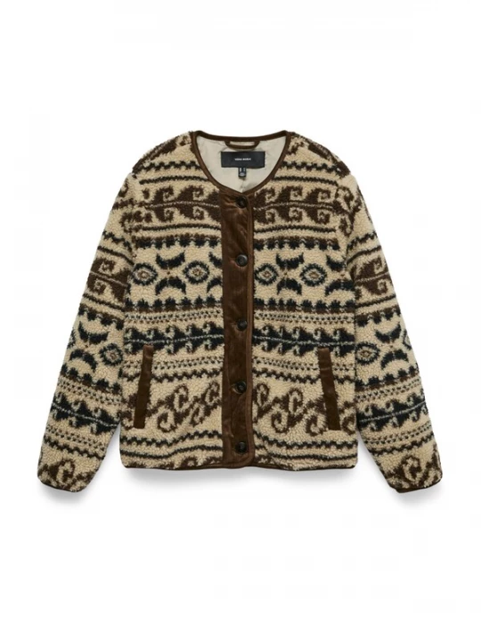 Foto van product VERO MODA Tussenjas 'VMLindau' chocoladebruin / cappuccino / zwart