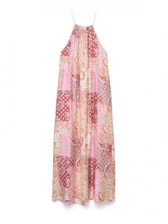 Foto van product VERO MODA Zomerjurk 'VMCILLE HILDA' ecru / perzik / lichtroze / bourgogne