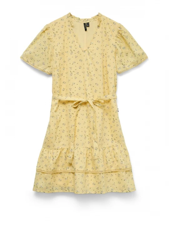 Foto van product VERO MODA Zomerjurk 'VMTrine' pasteelgeel / olijfgroen / sering