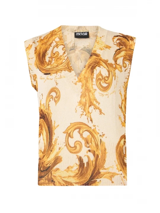 Foto van product Versace Jeans Couture Gebreide top citroen / honing / natuurwit