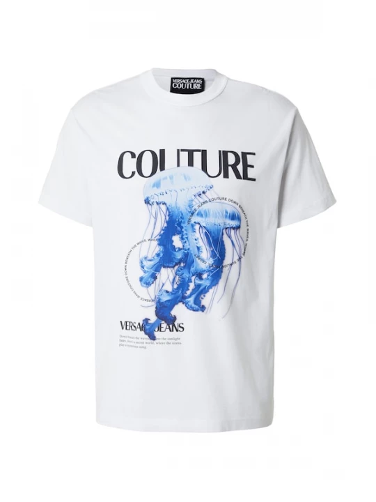 Foto van product Versace Jeans Couture Shirt 'JELLYFISH' azuur / lichtblauw / zwart / wit