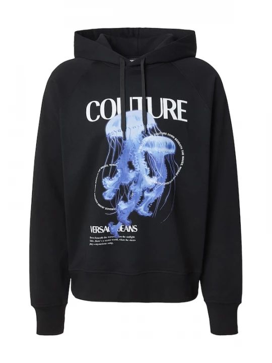 Foto van product Versace Jeans Couture Sweatshirt 'JELLYFISH' blauw / lichtblauw / zwart / wit