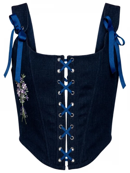 Foto van product VIADALINNO Korset 'Midnight Daisy Corset' navy