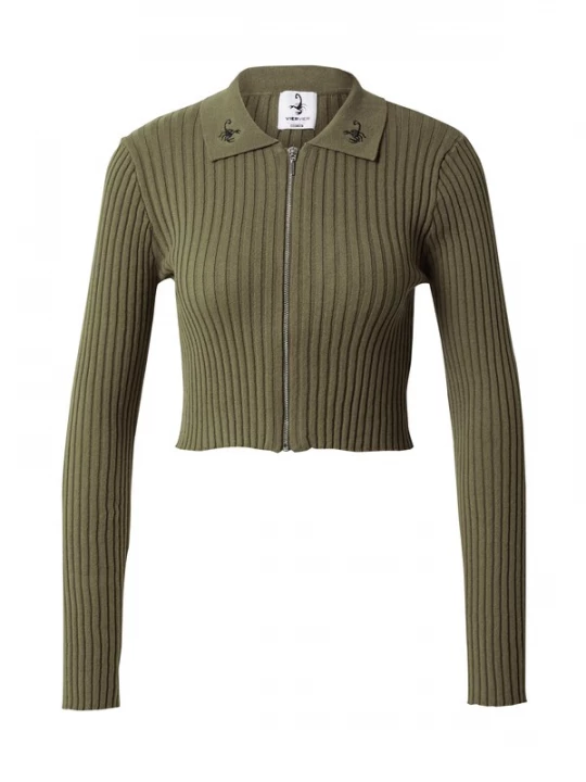 Foto van product VIERVIER Gebreid vest 'Ashley' kaki