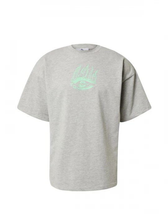 Foto van product VIERVIER Shirt 'Selin' grijs gemêleerd / mintgroen