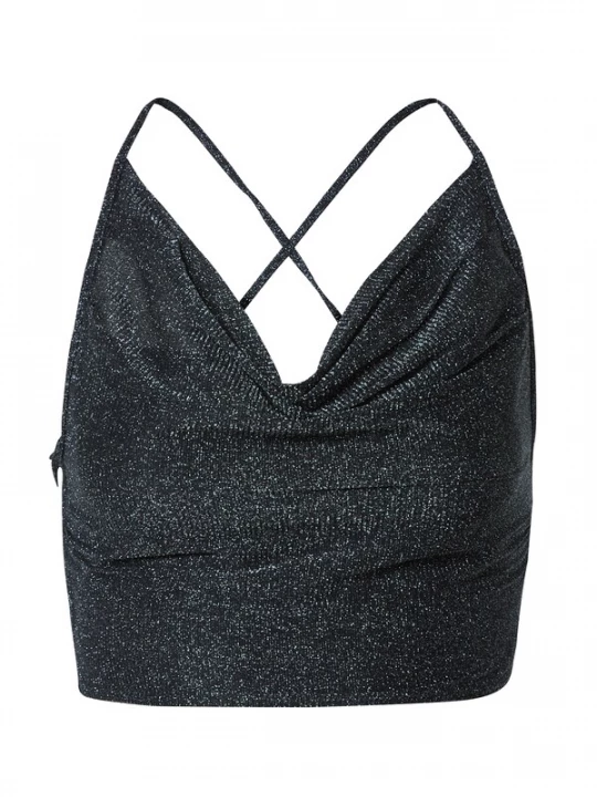 Foto van product VIERVIER Top 'Grace' zwart / zilver