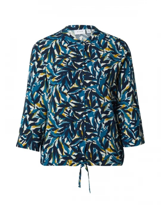 Foto van product VILA Blouse 'SAYA LEA' blauw / navy / oranje / wit