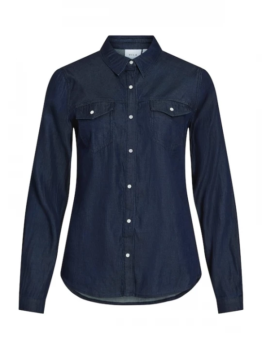 Foto van product VILA Blouse 'VIBISTA' blauw denim