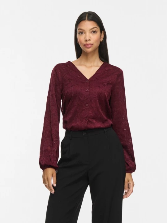 Foto van product VILA Blouse 'VILANERA' wijnrood