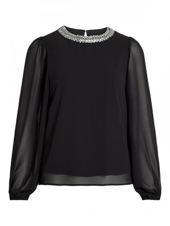 Foto van product VILA Blouse zwart / zilver