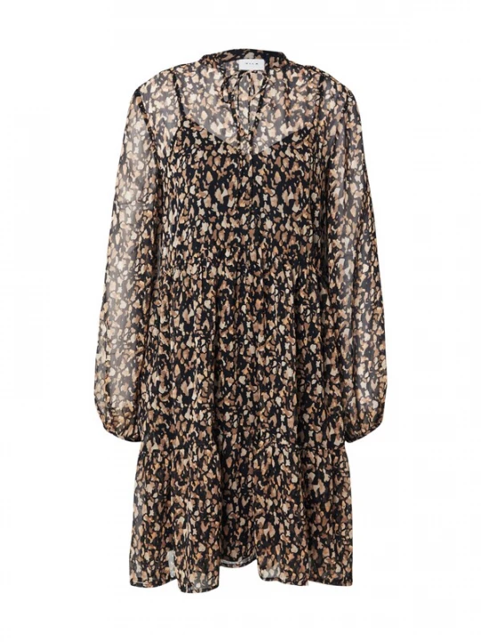 Foto van product VILA Blousejurk 'VIFALIA' bruin / cappuccino / zwart