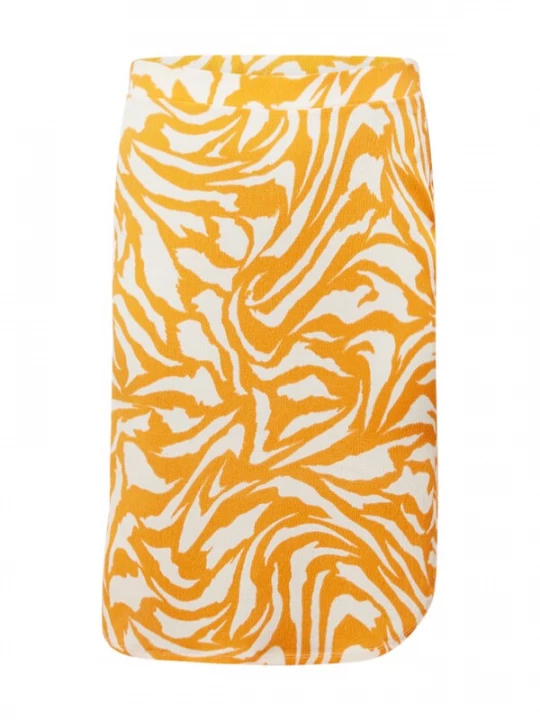 Foto van product Vila Curve Rok 'VILaya' oranje / wit