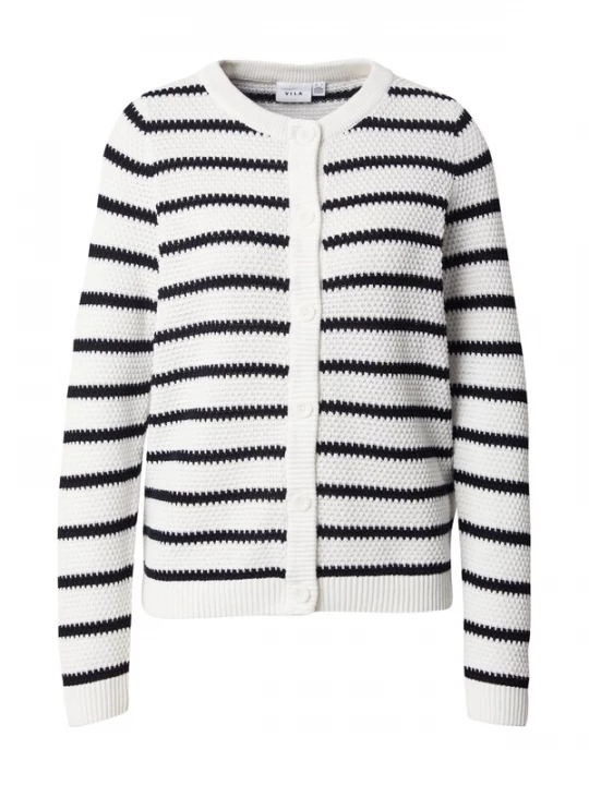 Foto van product VILA Gebreid vest 'VIDALO' zwart / wit