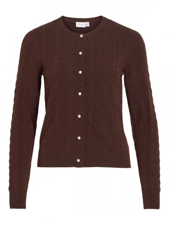 Foto van product VILA Gebreid vest 'VIKerry' chocoladebruin