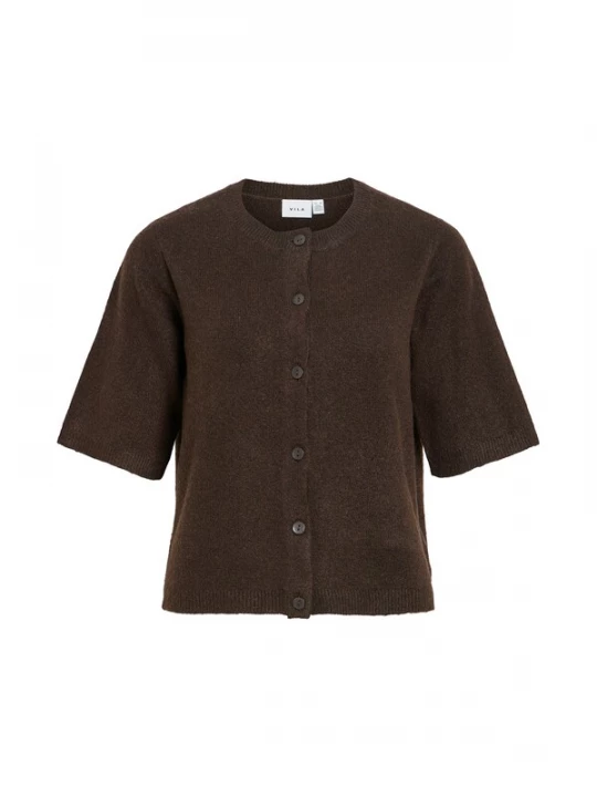 Foto van product VILA Gebreid vest 'VILIGA' donkerbruin