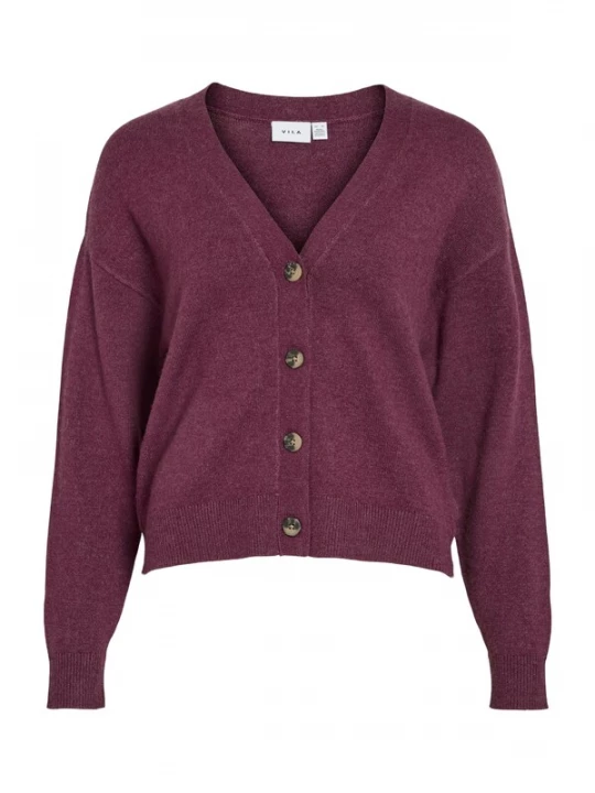 Foto van product VILA Gebreid vest 'Viril' aubergine