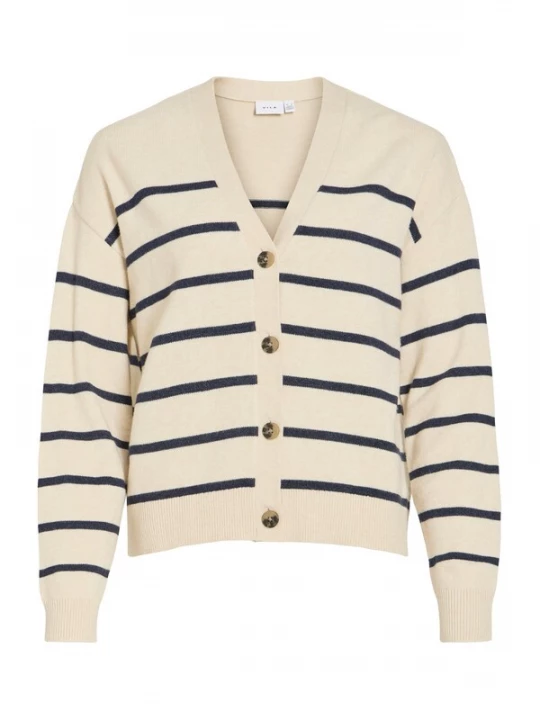 Foto van product VILA Gebreid vest 'VIRIL' nachtblauw / offwhite