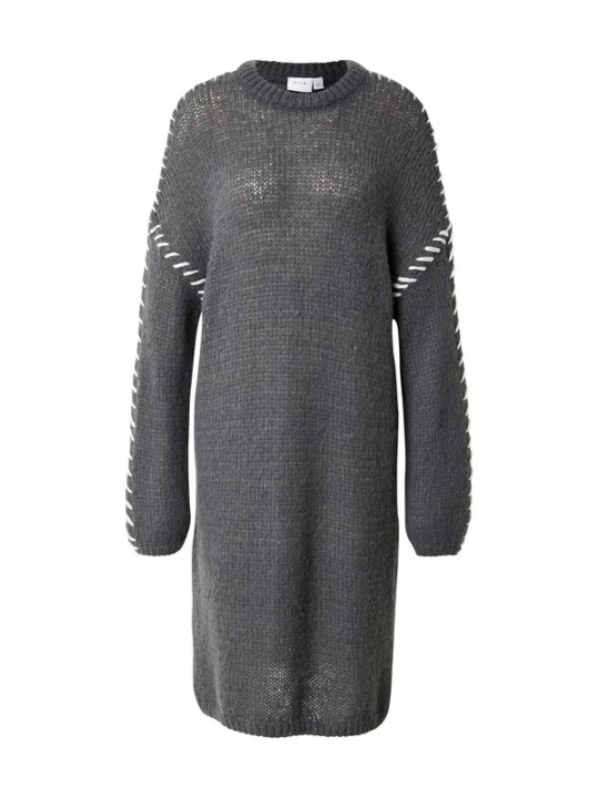 Foto van product VILA Gebreide jurk 'Choca New' donkergrijs / wit