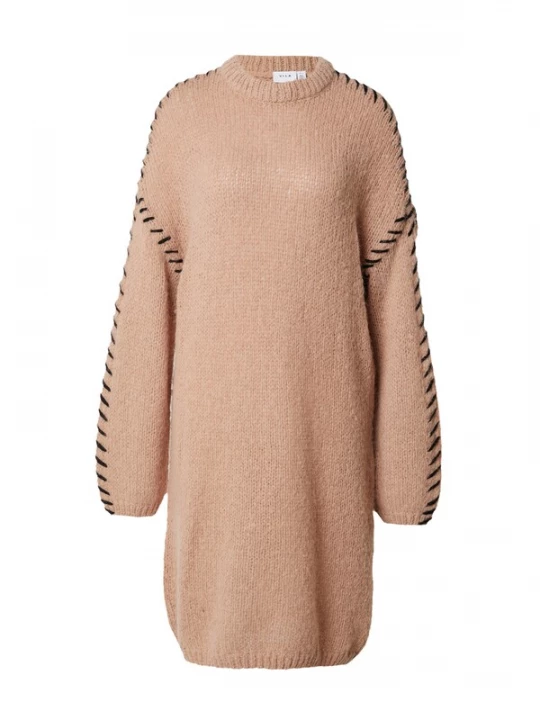 Foto van product VILA Gebreide jurk 'VIChoca New' donkerbeige / zwart