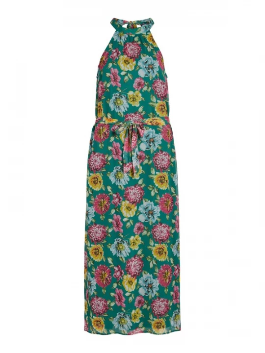 Foto van product VILA Jurk 'Falia' lichtblauw / groen / vuurrood