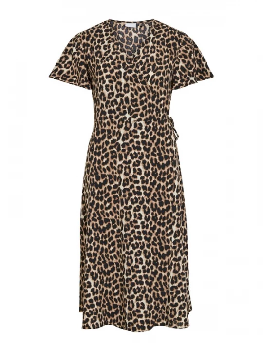 Foto van product VILA Jurk 'VILovie' sand / cognac / zwart