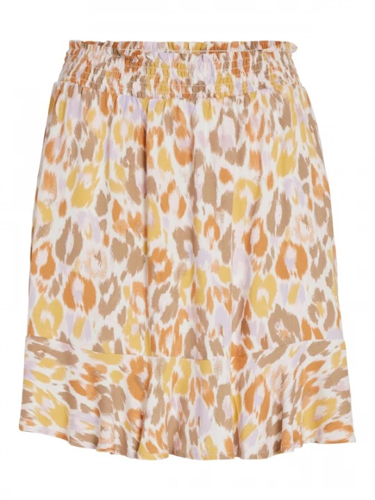 Foto van product VILA Rok 'Elodie' brokaat / pastellila / oranje / wit
