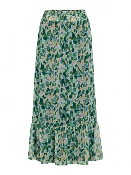 Foto van product VILA Rok 'VIEMMA' beige / blauw / groen / lichtgroen