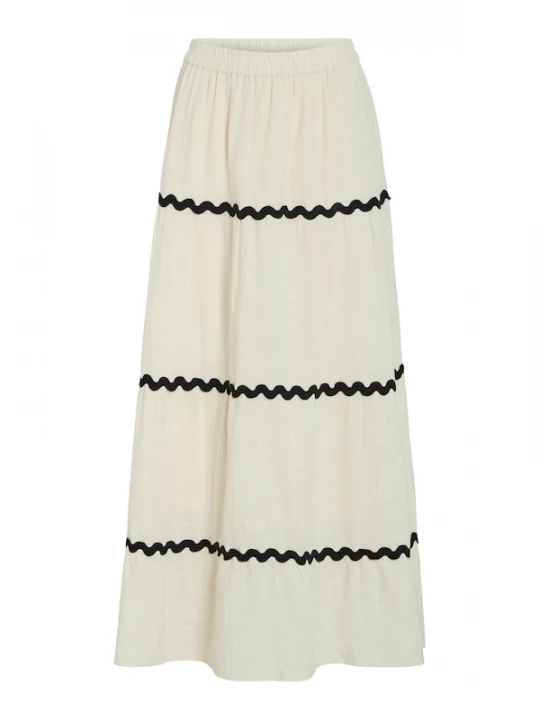 Foto van product VILA Rok 'VIManda' beige / zwart
