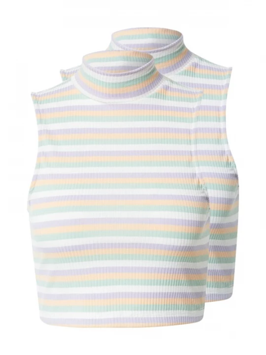 Foto van product VILA Shirt 'CANDY' mintgroen / pastellila / zalm roze / wit